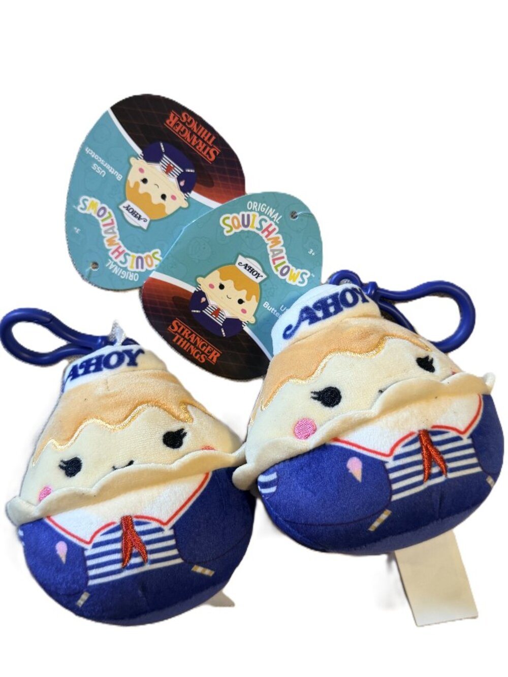 Squishmallow Stranger Things Ahoy USS Butterscotch 4 Backpack clipon plush Lot 2